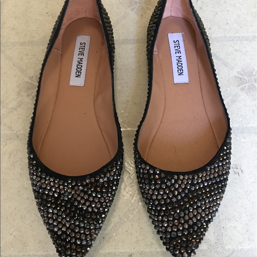 COPY - Steve Madden black glitter flat shoes